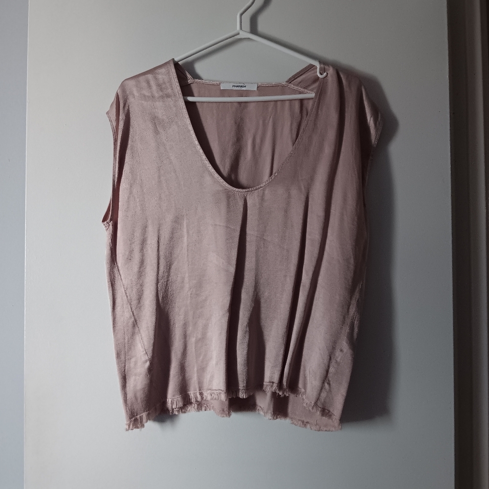 PHARAOH Collection Champagne Pink Vintage Satin Top 1 S